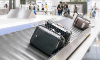 Baggage on a baggage carousel